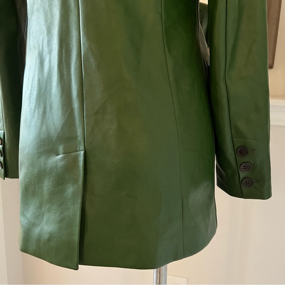 NEW Avec Les Filles Faux Leather One-Button Blazer, Green Size S, Retail $299 - Picture 10 of 13